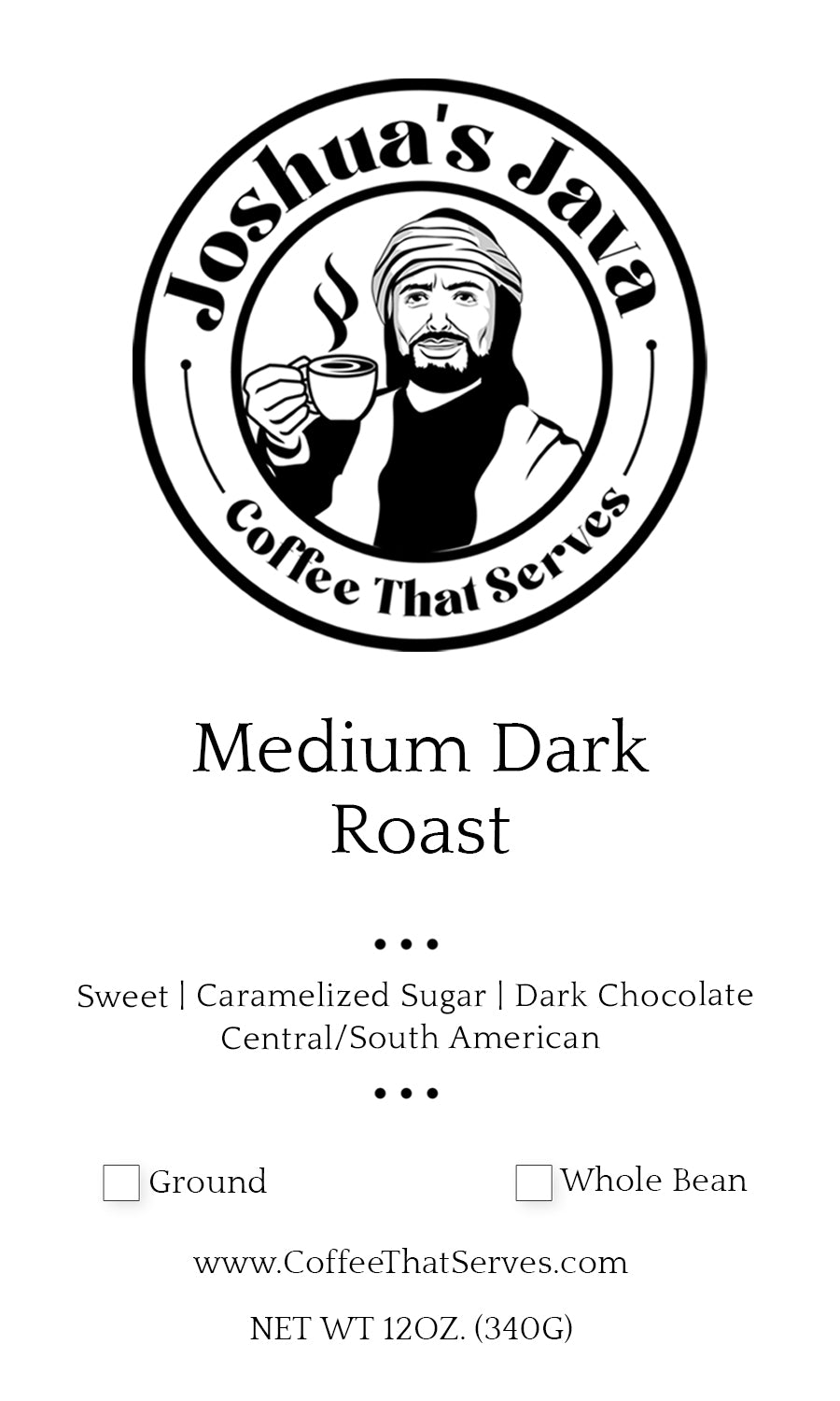 Medium Dark Roast Ground 12oz Bag