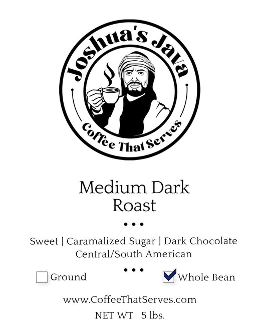 Medium Dark Roast Whole Bean 5 lb. Bag