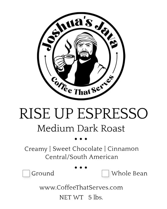 Rise Up Espresso Whole Bean 5 lb. Bag